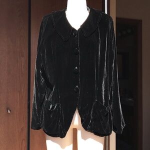 Vintage Black Crush Velvet Jacket